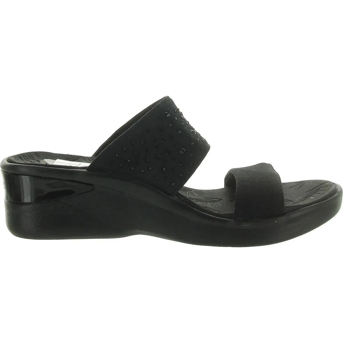 Sienna Womens Rhinestone Cushioned Footbed Slide Sandals