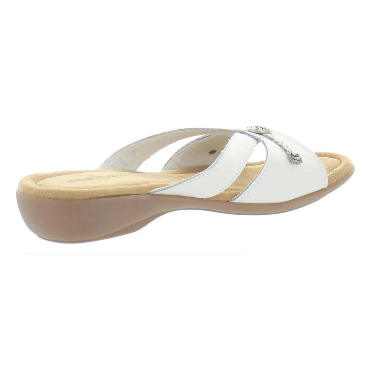 Siesta Womens Leather Braided Slide Sandals