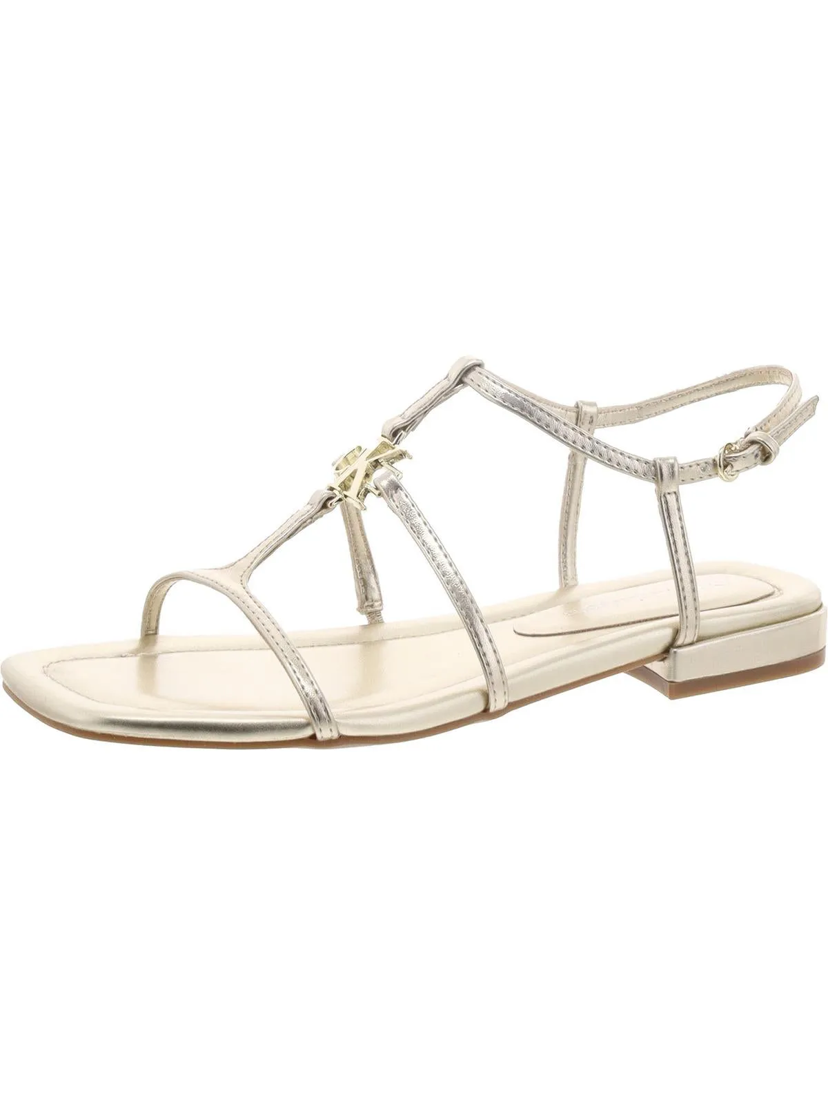 Sindy Womens Faux Leather Flat T-Strap Sandals