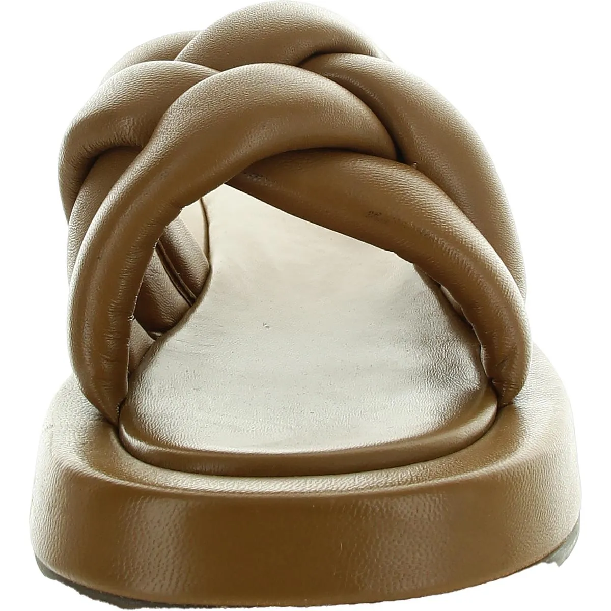 Sirens Womens Criss-Cross Leather Slide Sandals