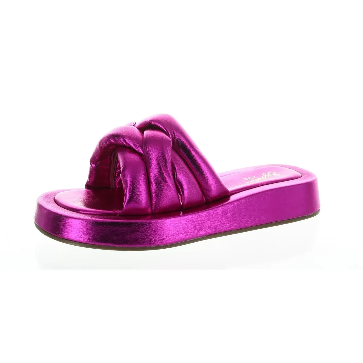 Sirens Womens Criss-Cross Leather Slide Sandals
