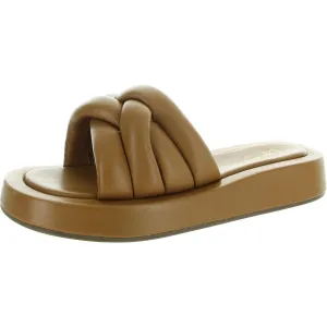 Sirens Womens Criss-Cross Leather Slide Sandals
