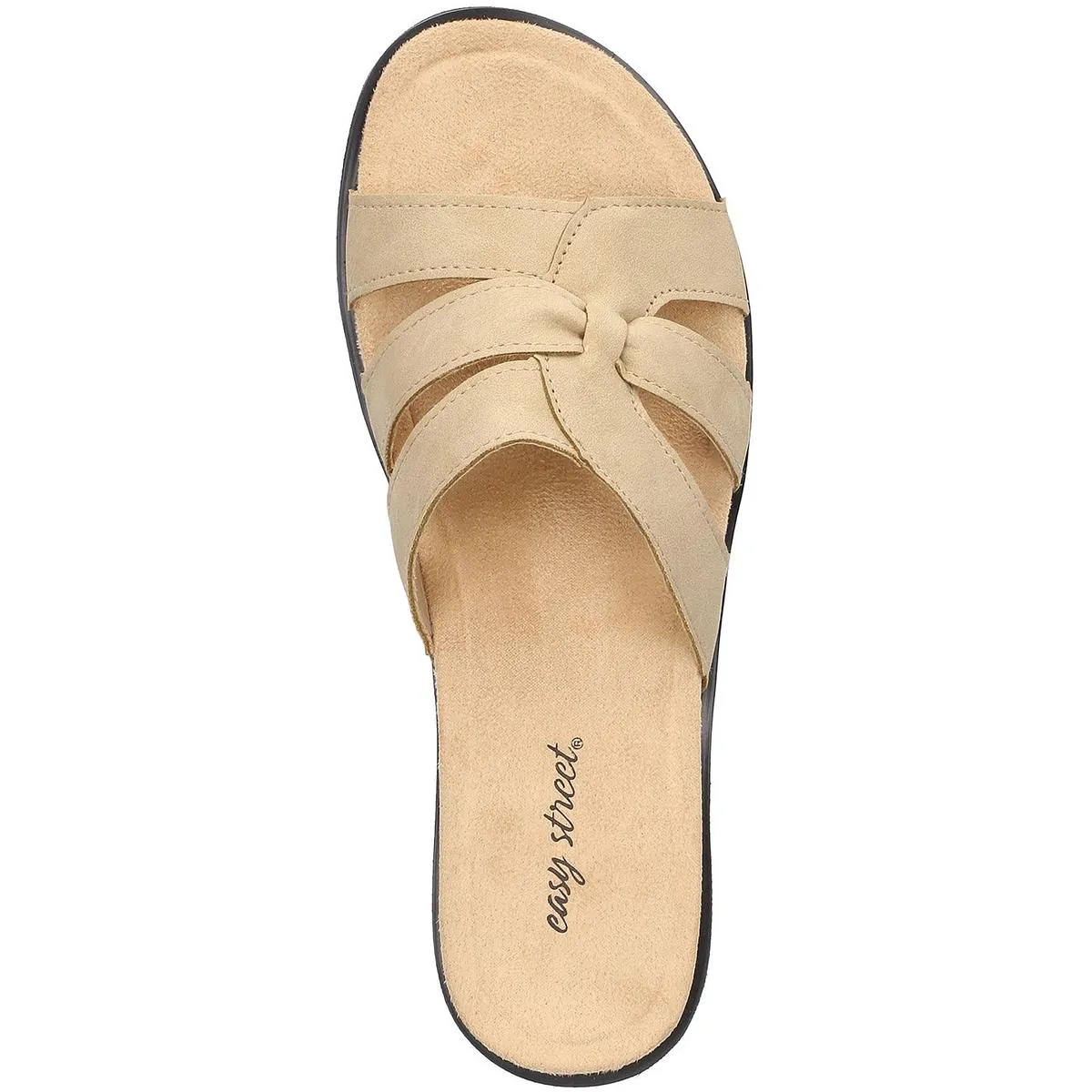Skai Womens Faux Suede Slip On Slide Sandals