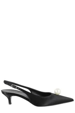 Slingback Kitten Heels Black Pearl
