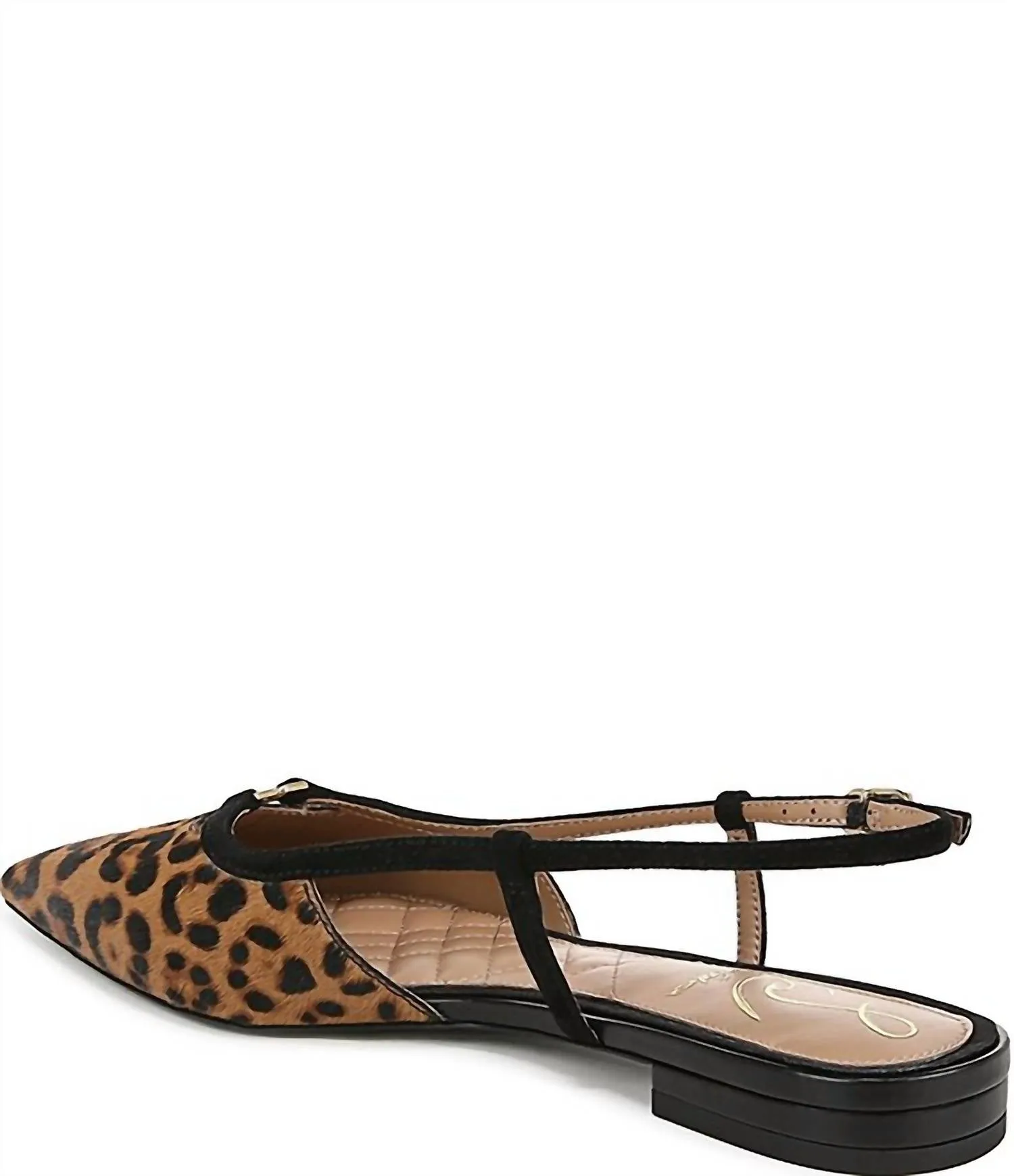 Slingback Pointy Toe Flat Shoes In Leopard