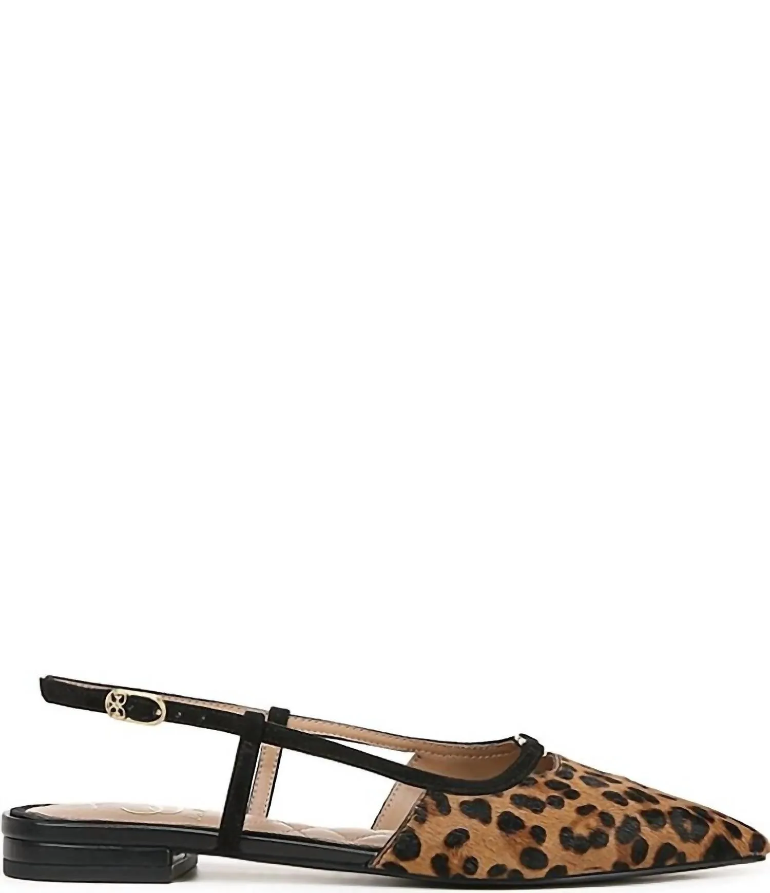 Slingback Pointy Toe Flat Shoes In Leopard