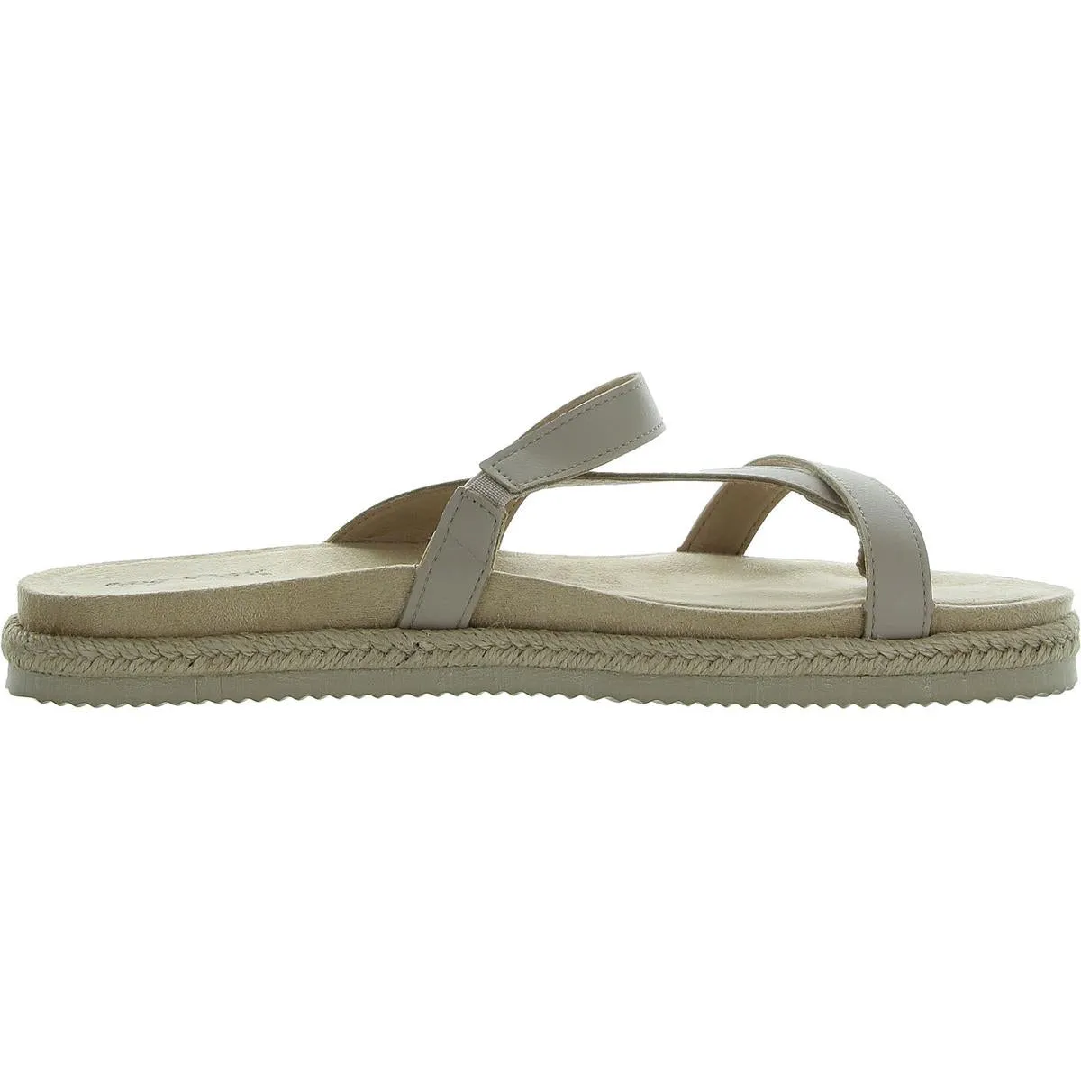 Song Womens Strappy Faux Leather Slide Sandals