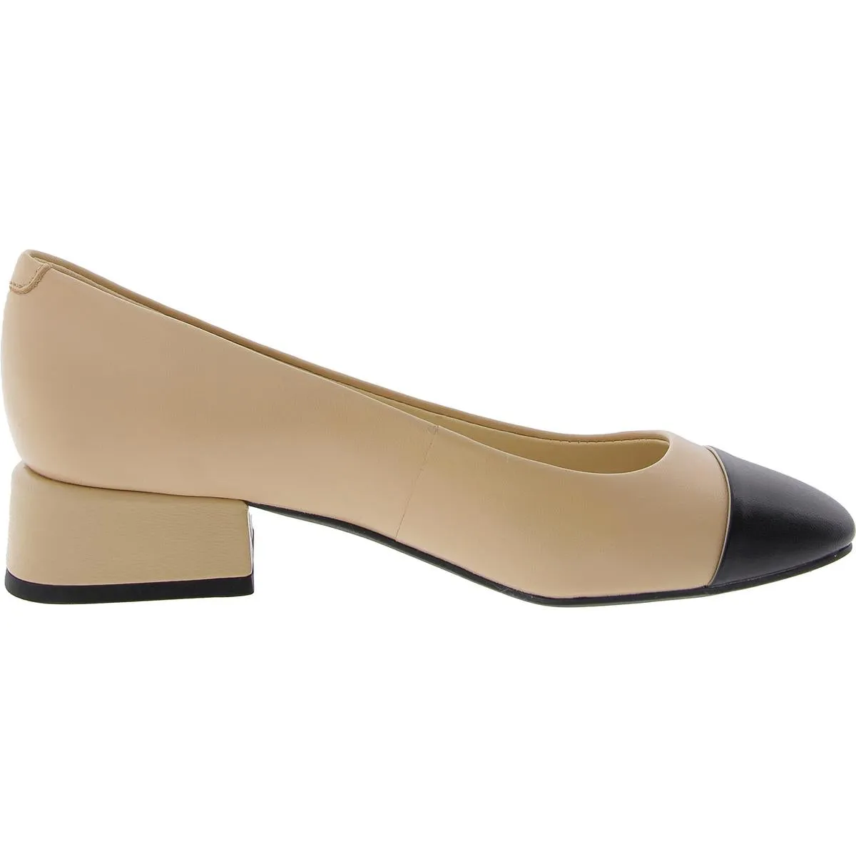 Sophe Womens Toe Cap Leather Block Heels
