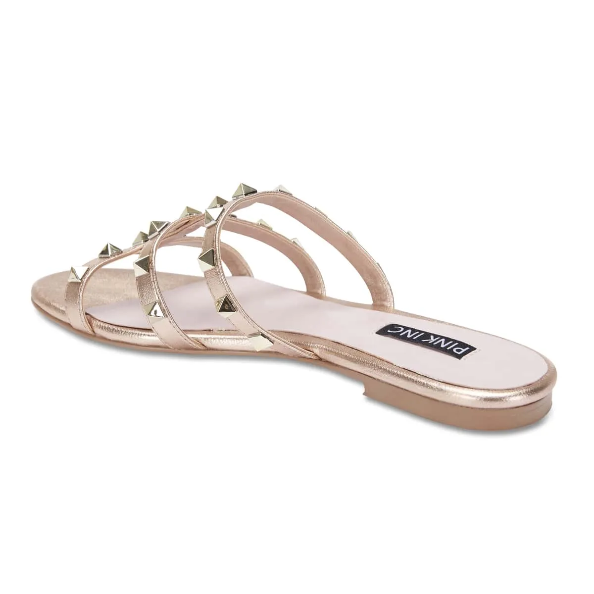 Spain Slide in Rose Gold Leather