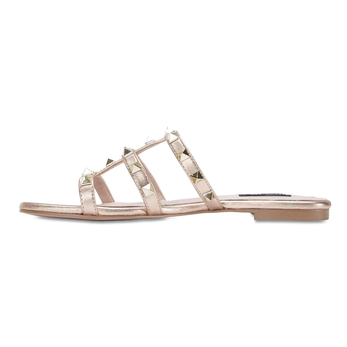 Spain Slide in Rose Gold Leather