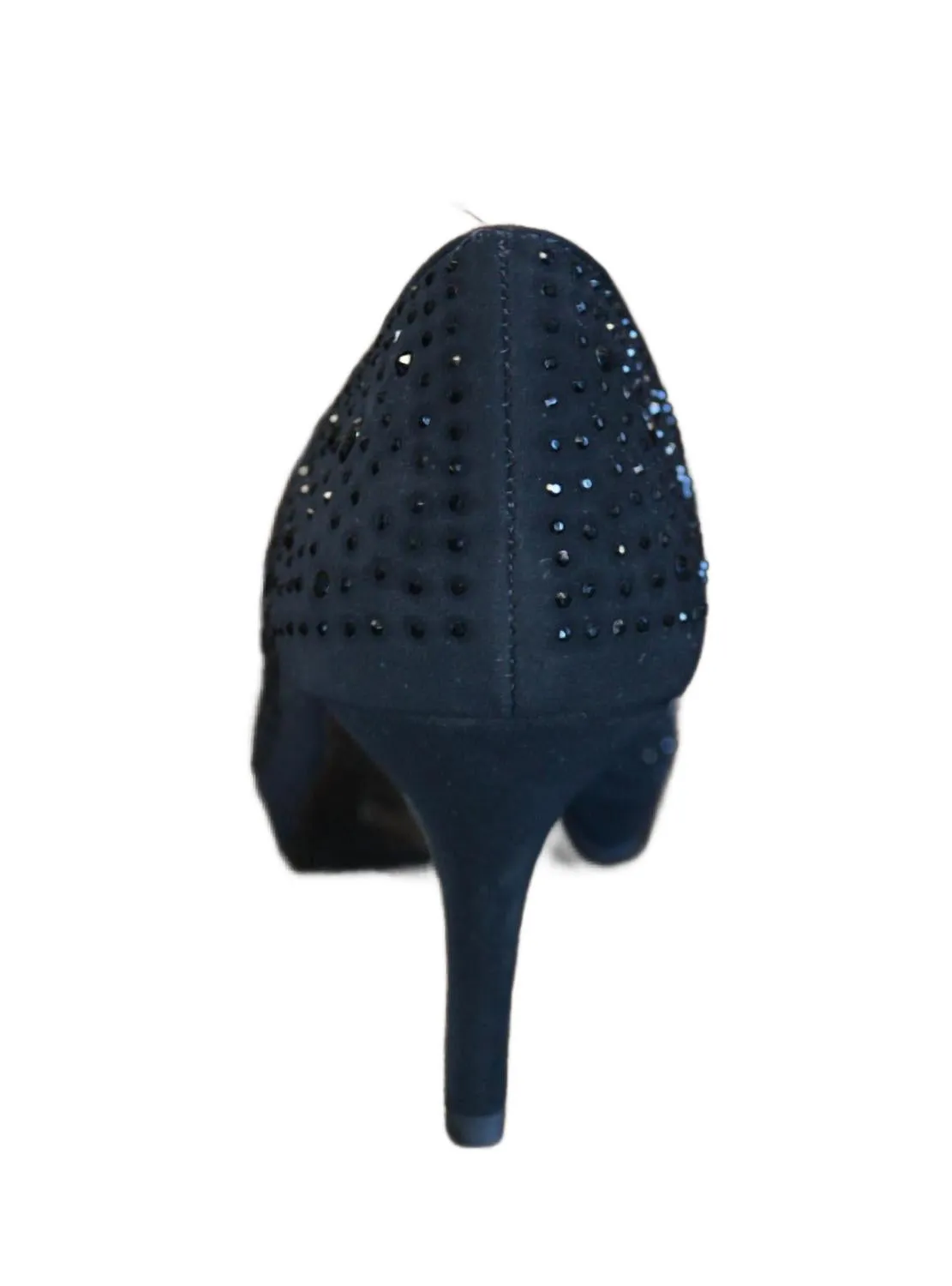 Sparkle Platform Peep Toe Low Heel In Black