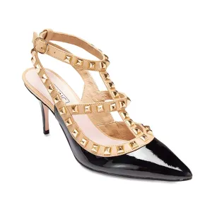 Sphinx Heel in Black And Nude Patent
