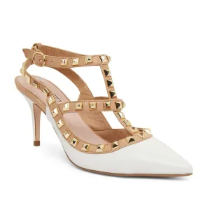 Sphinx Heel in White Leather