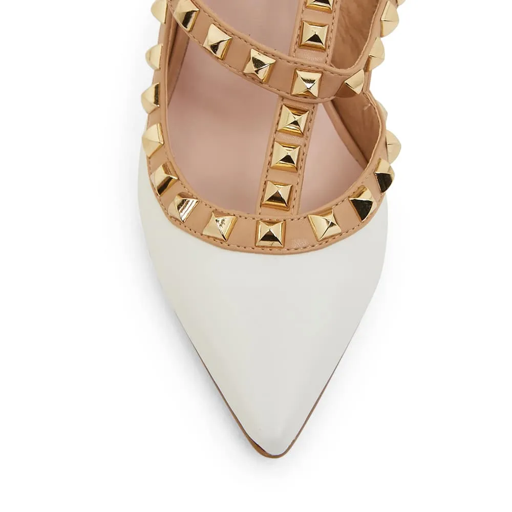 Sphinx Heel in White Leather
