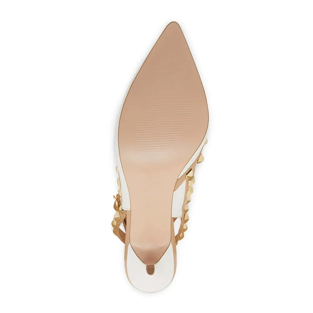 Sphinx Heel in White Leather