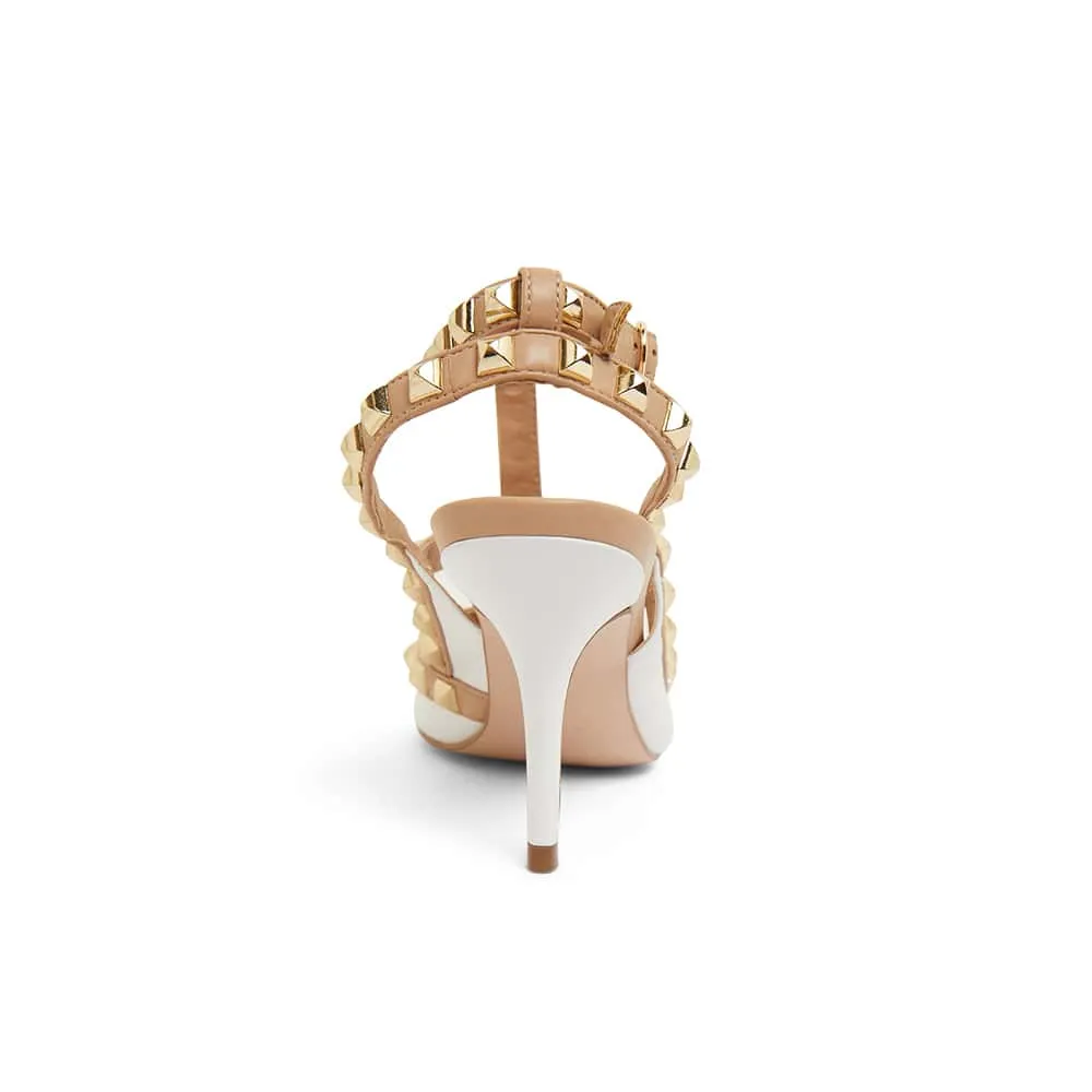 Sphinx Heel in White Leather
