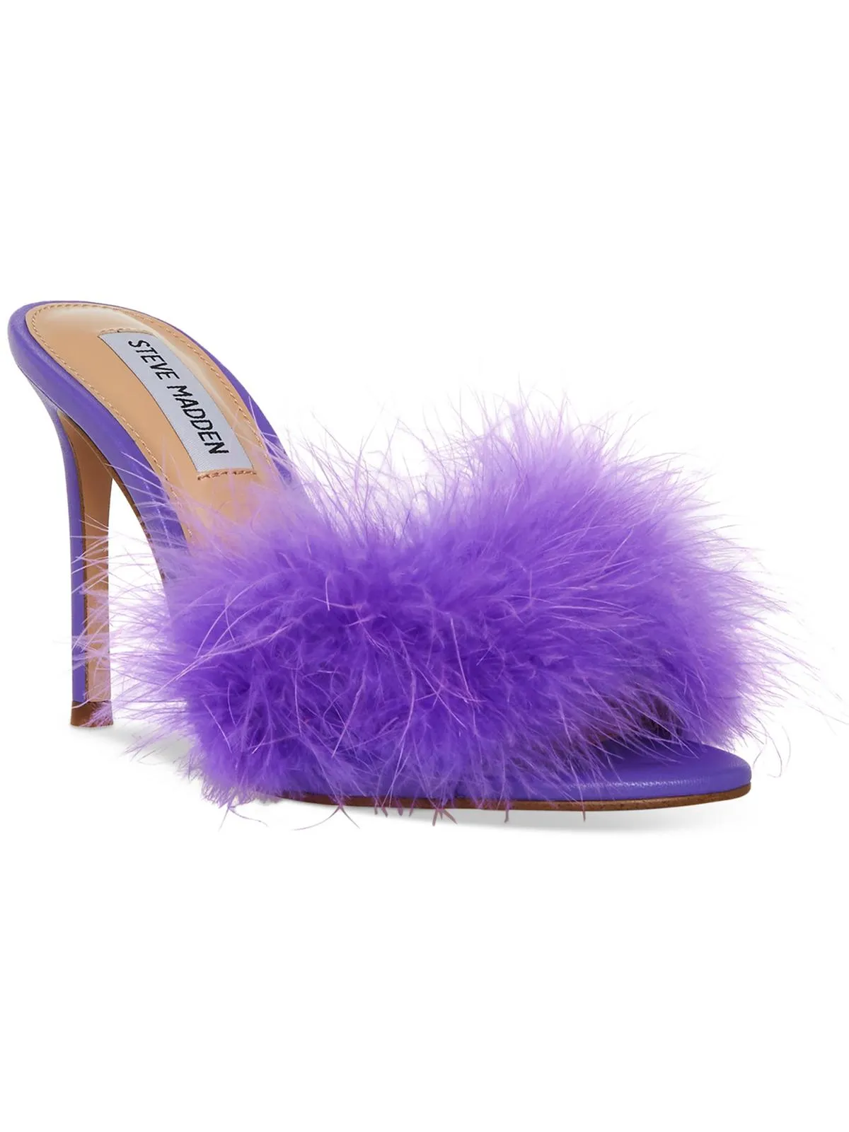 Spin Womens Feathers Slip On Heels