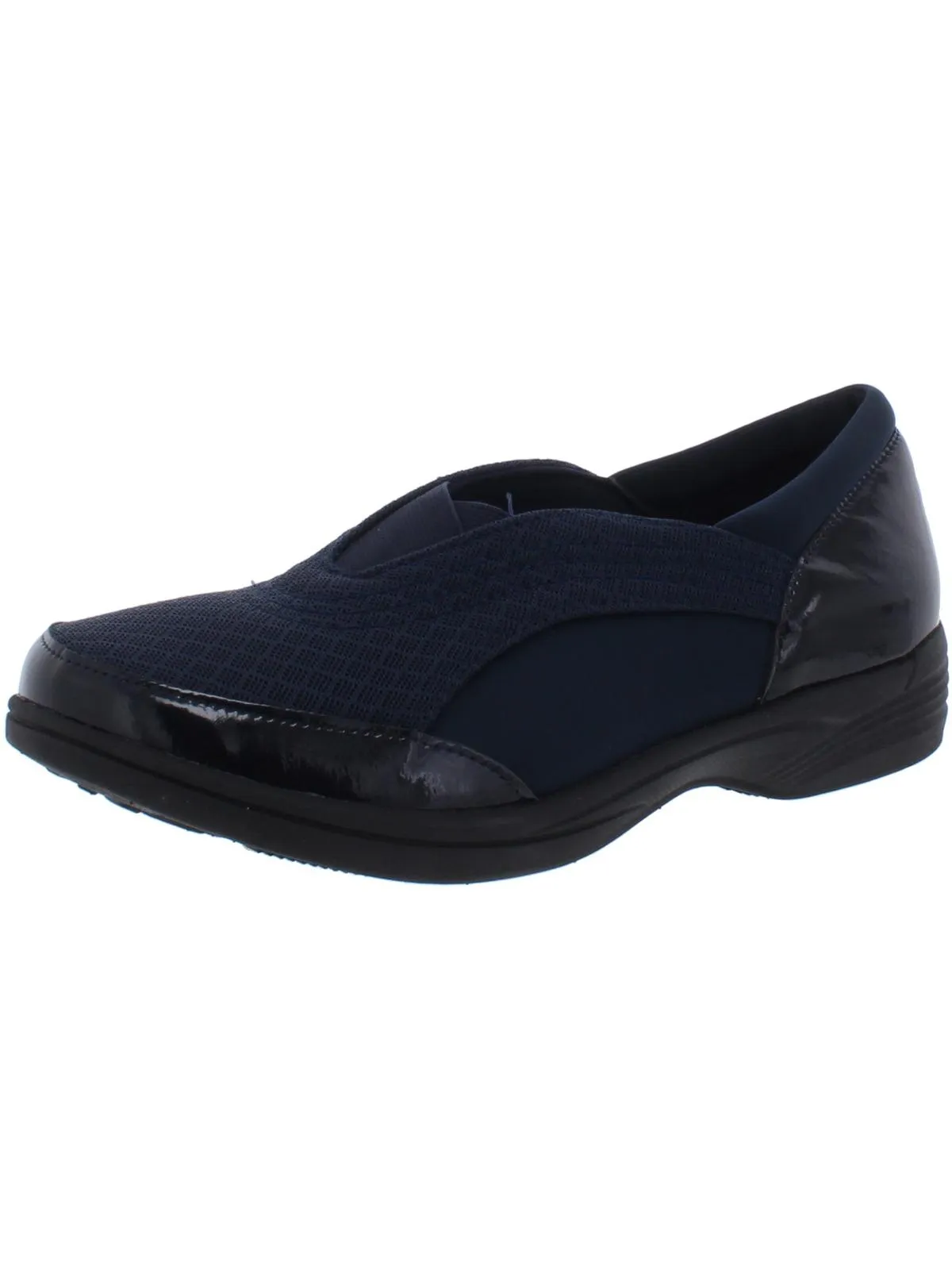 Spontaneous Womens Patent Cushioned Slip-On Sneakers