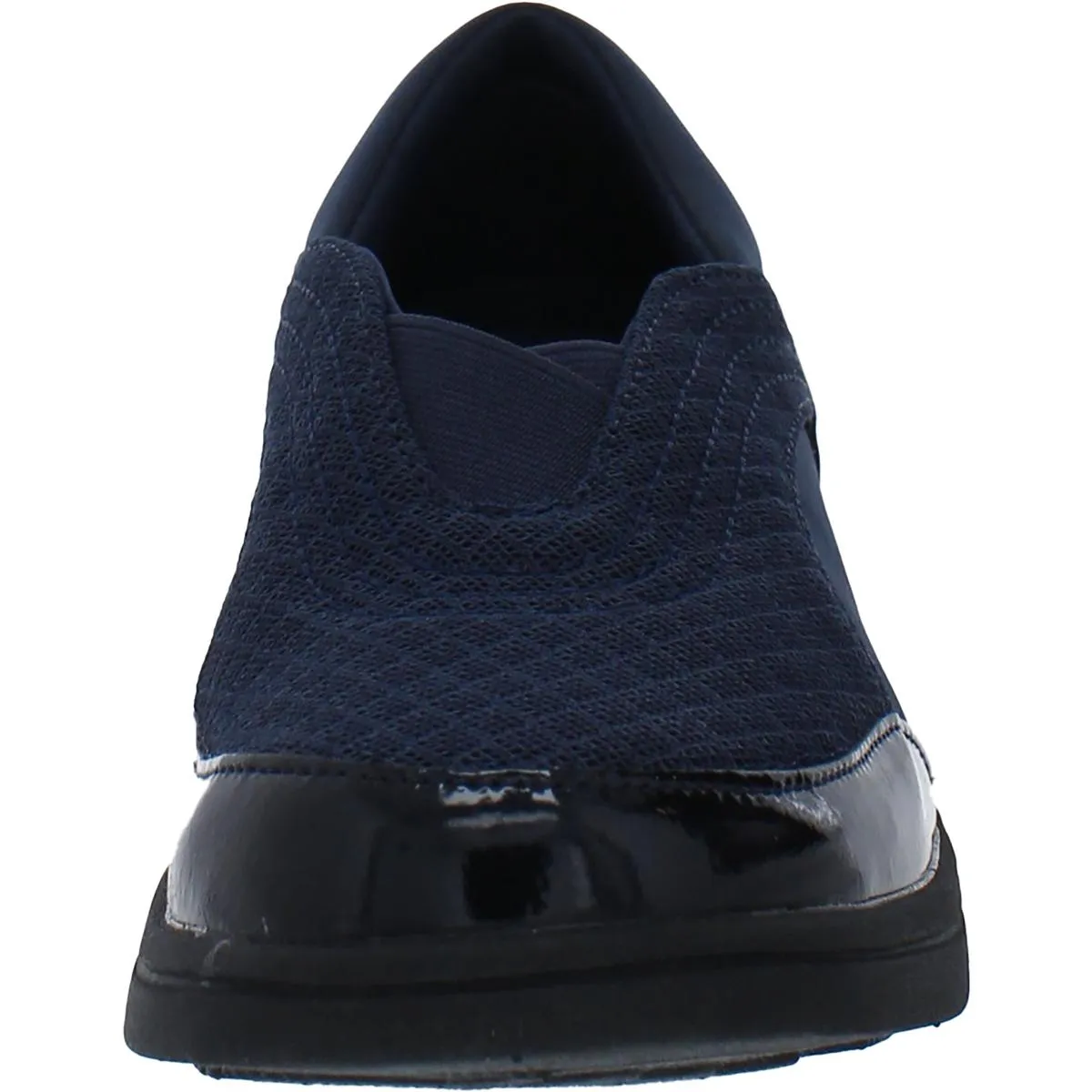Spontaneous Womens Patent Cushioned Slip-On Sneakers