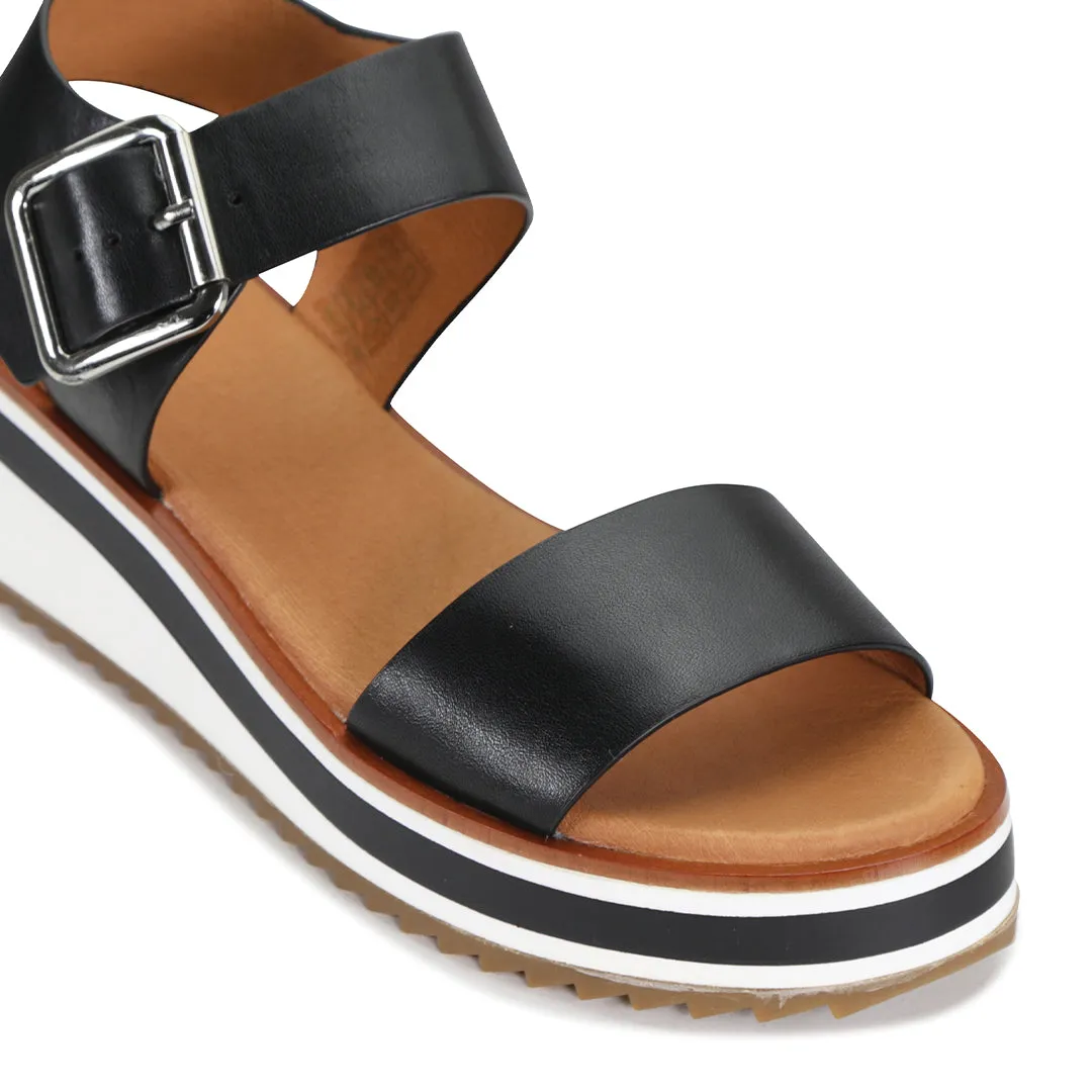 SPORTY LEATHER WEDGE SANDAL