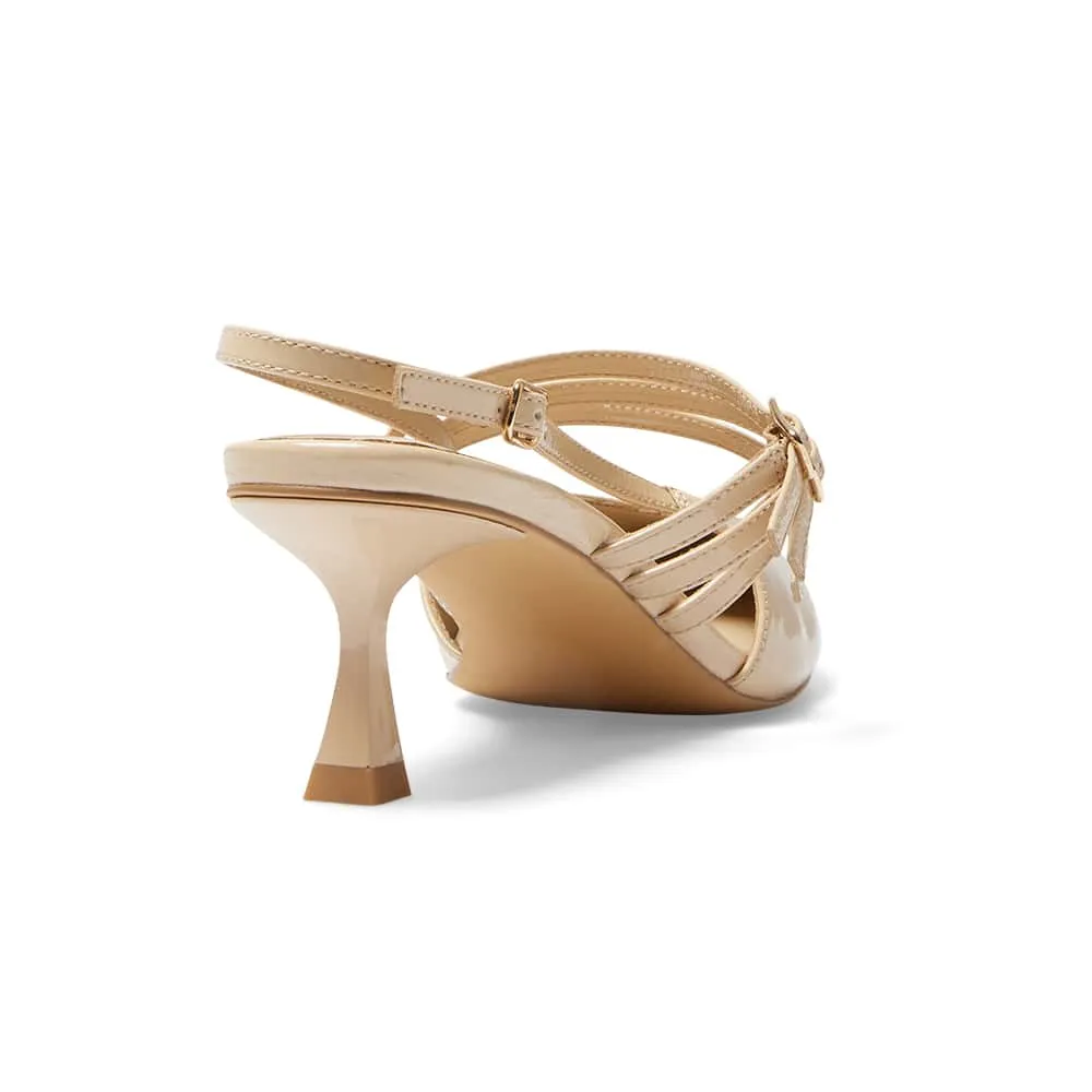 Stacey Heel in Nude Patent