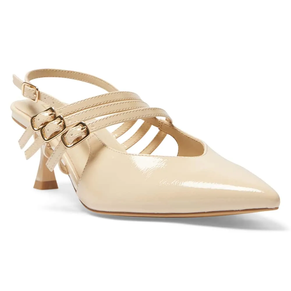 Stacey Heel in Nude Patent