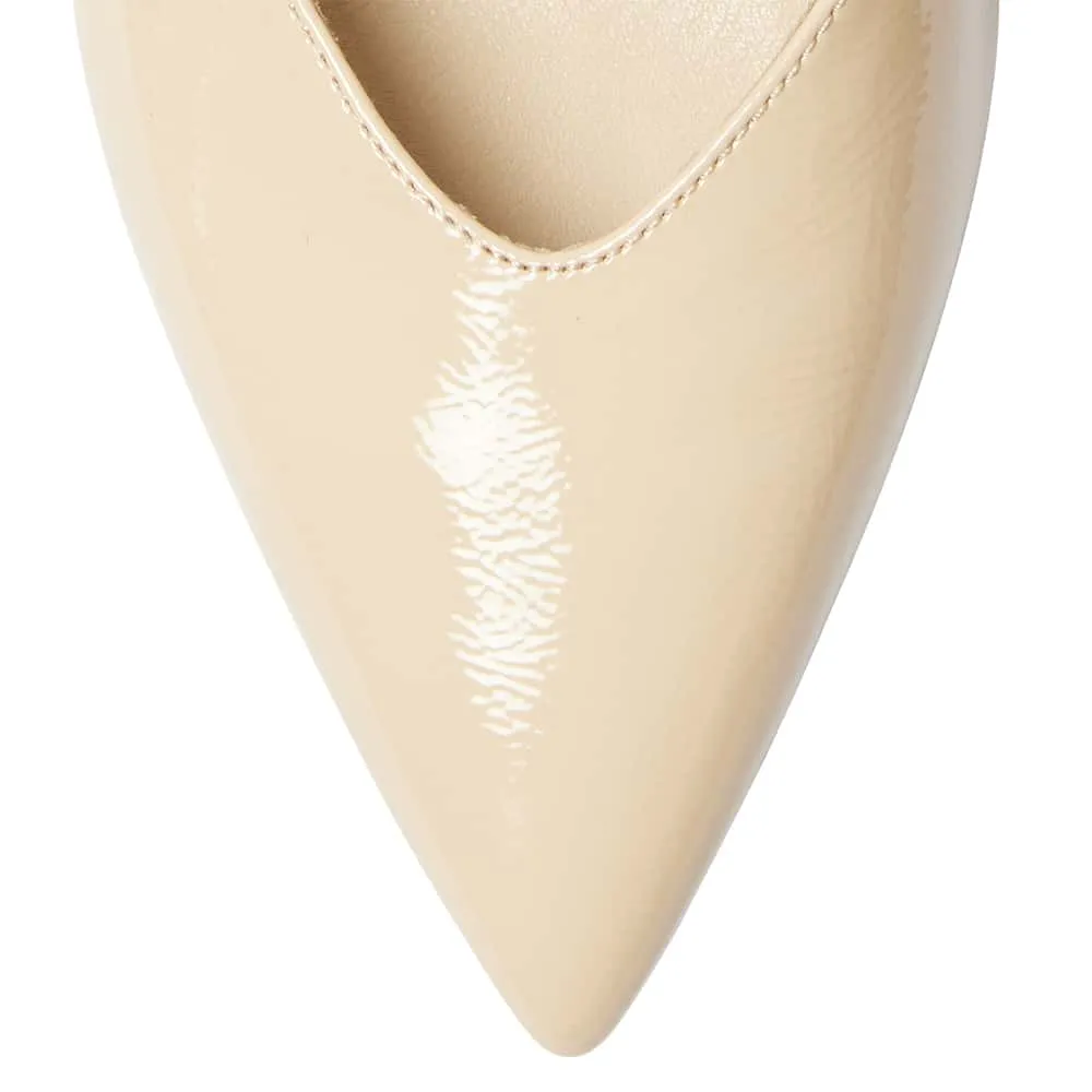 Stacey Heel in Nude Patent