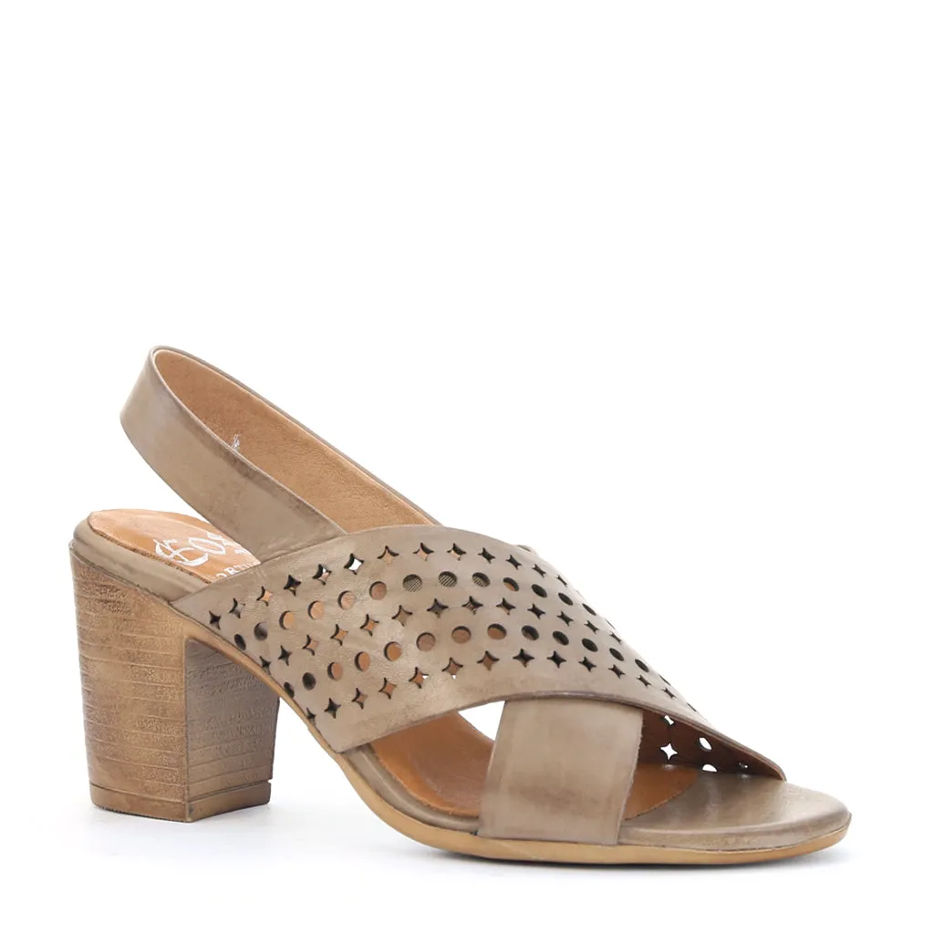 STAIRS LEATHER SLING BACK SANDALS