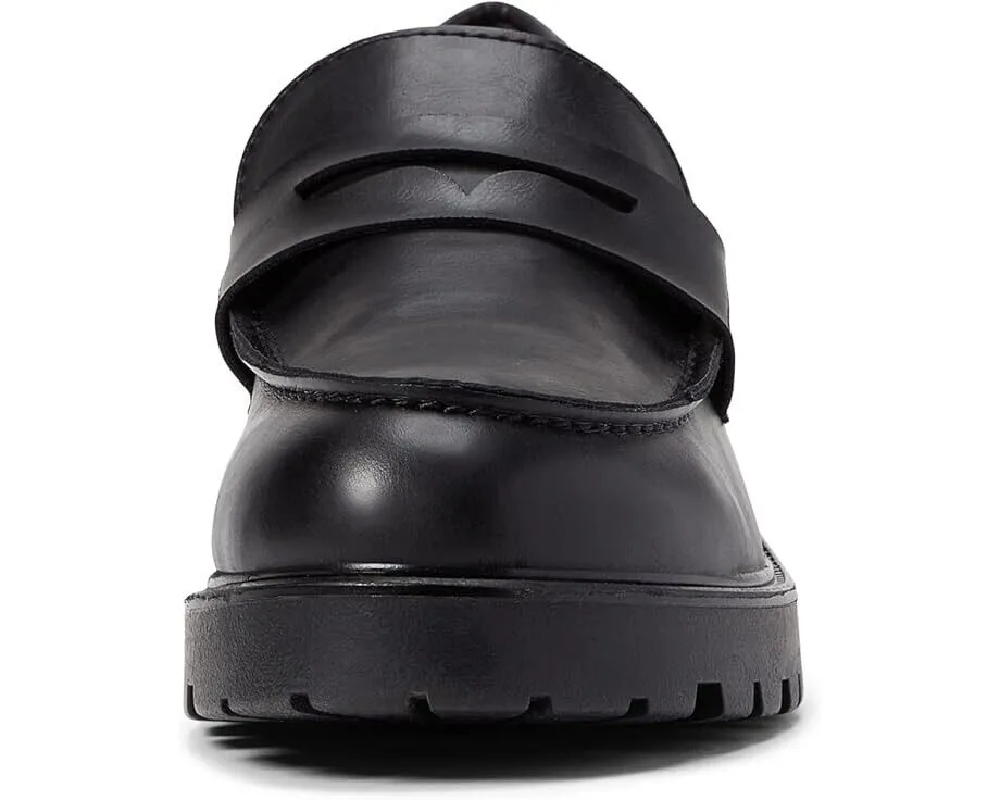 Steve Madden Lotto LOTT05S1 Flat Women 6.5 Black Slip-on Penny Loafer Shoes ZPO6 (Black,6.5)