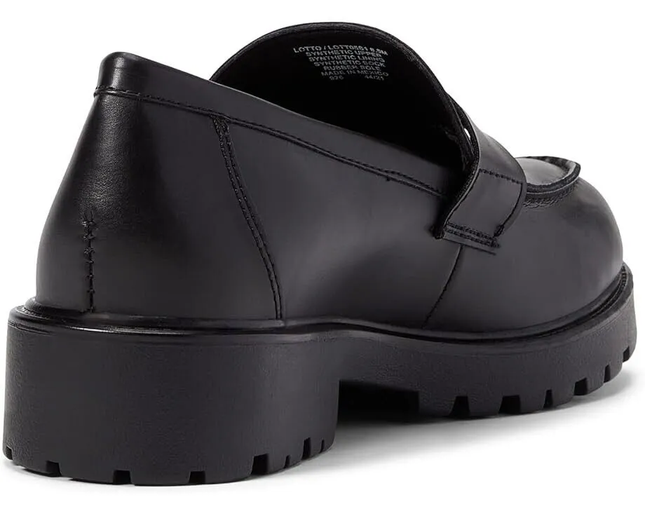 Steve Madden Lotto LOTT05S1 Flat Women 6.5 Black Slip-on Penny Loafer Shoes ZPO6 (Black,6.5)