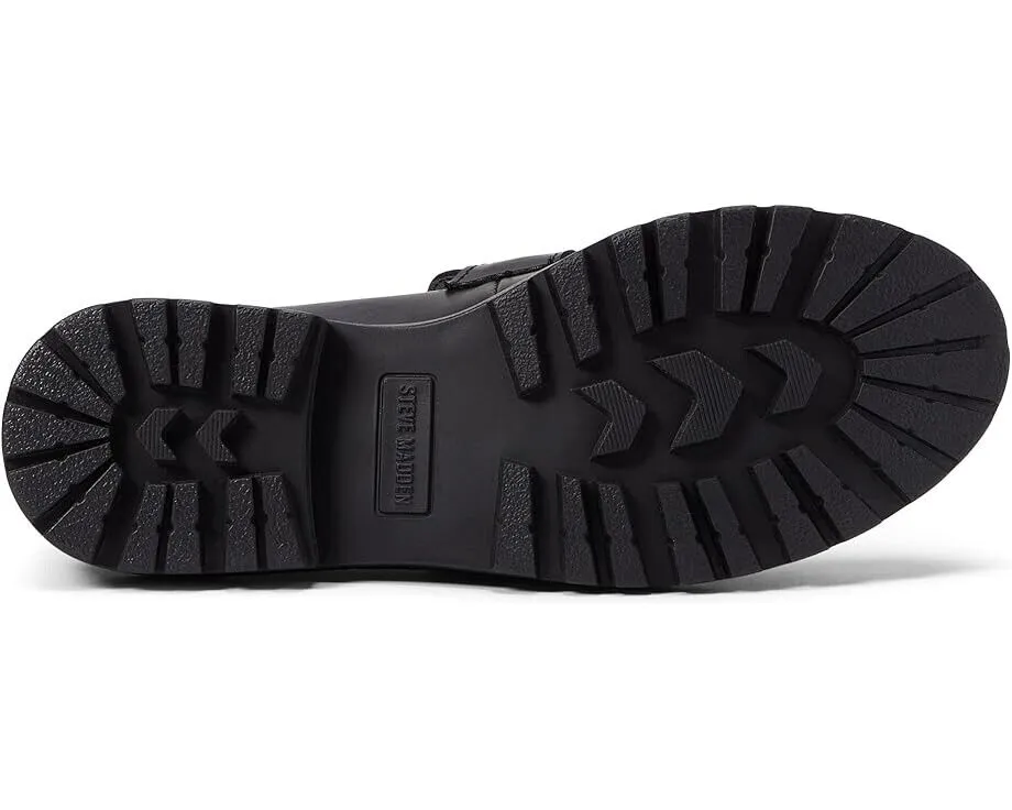 Steve Madden Lotto LOTT05S1 Flat Women 6.5 Black Slip-on Penny Loafer Shoes ZPO6 (Black,6.5)