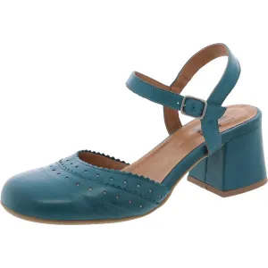 Storrs Womens Adjustable Leather Slingback Heels