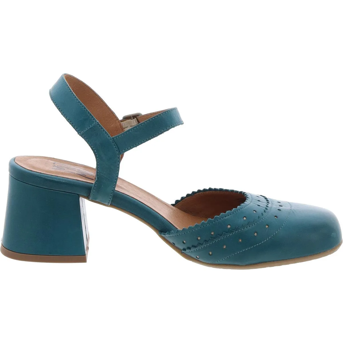 Storrs Womens Adjustable Leather Slingback Heels