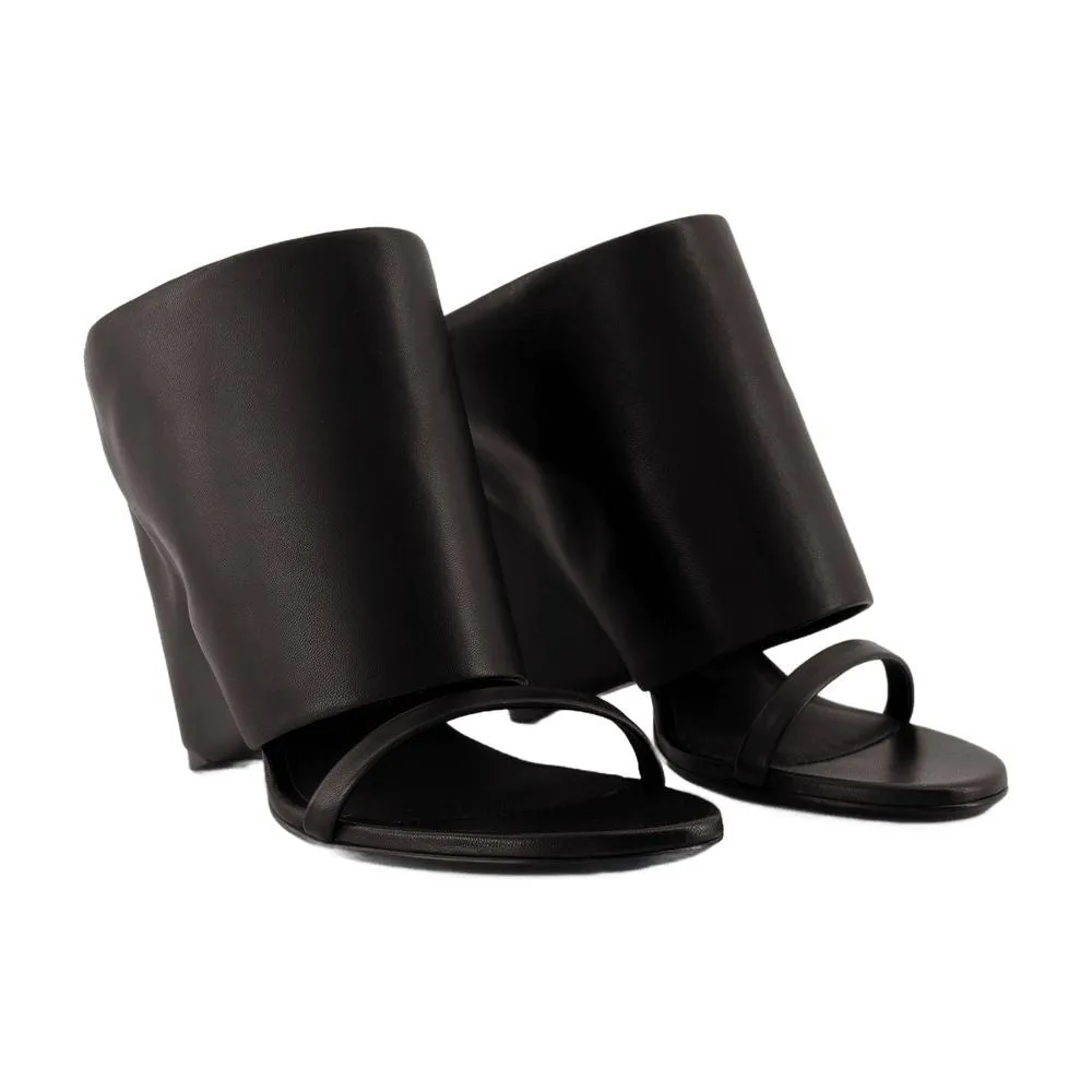 Structured Calfskin Ankle-Wrap Sandals By Courrges