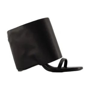 Structured Calfskin Ankle-Wrap Sandals By Courrges