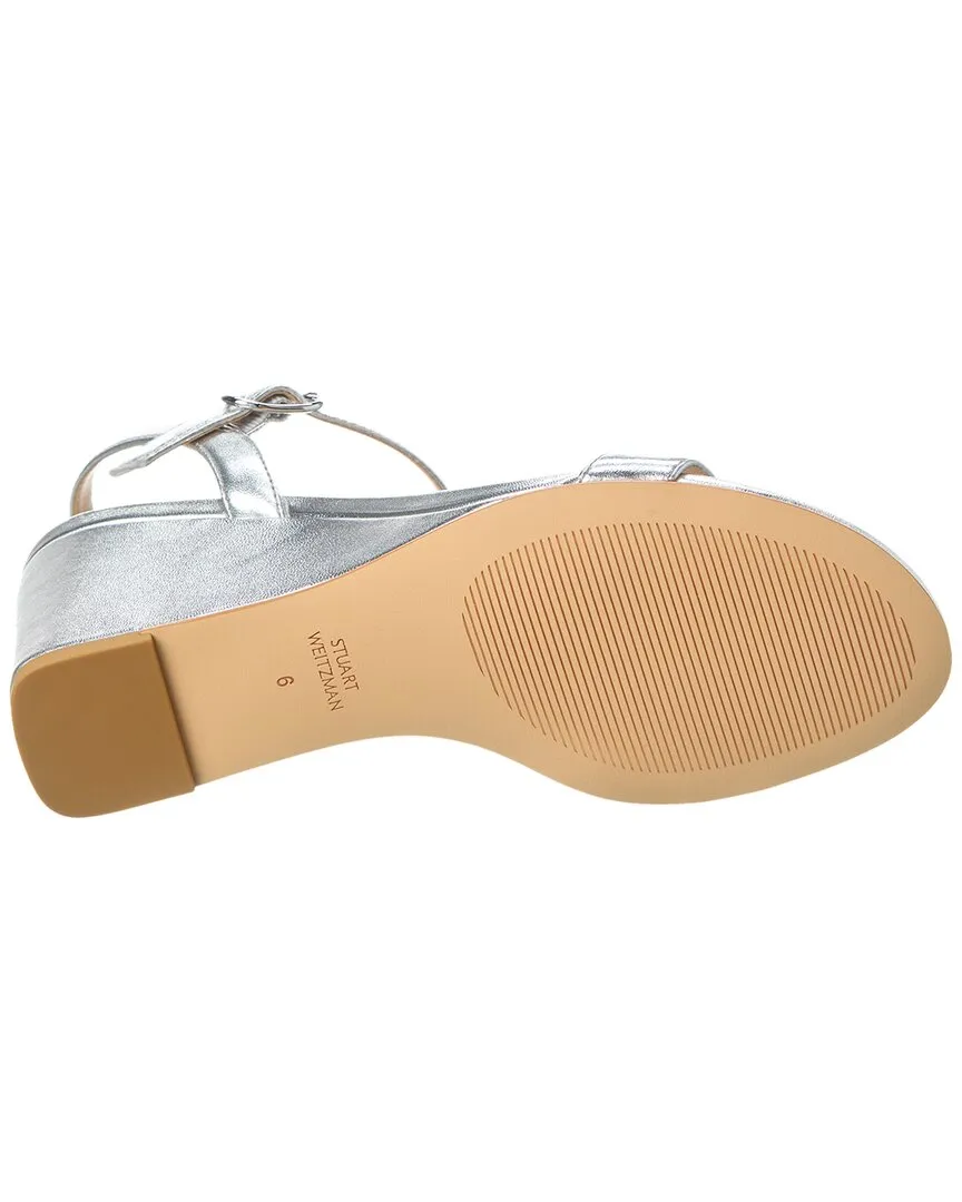 Stuart Weitzman Dancer 75 Leather Wedge Sandal
