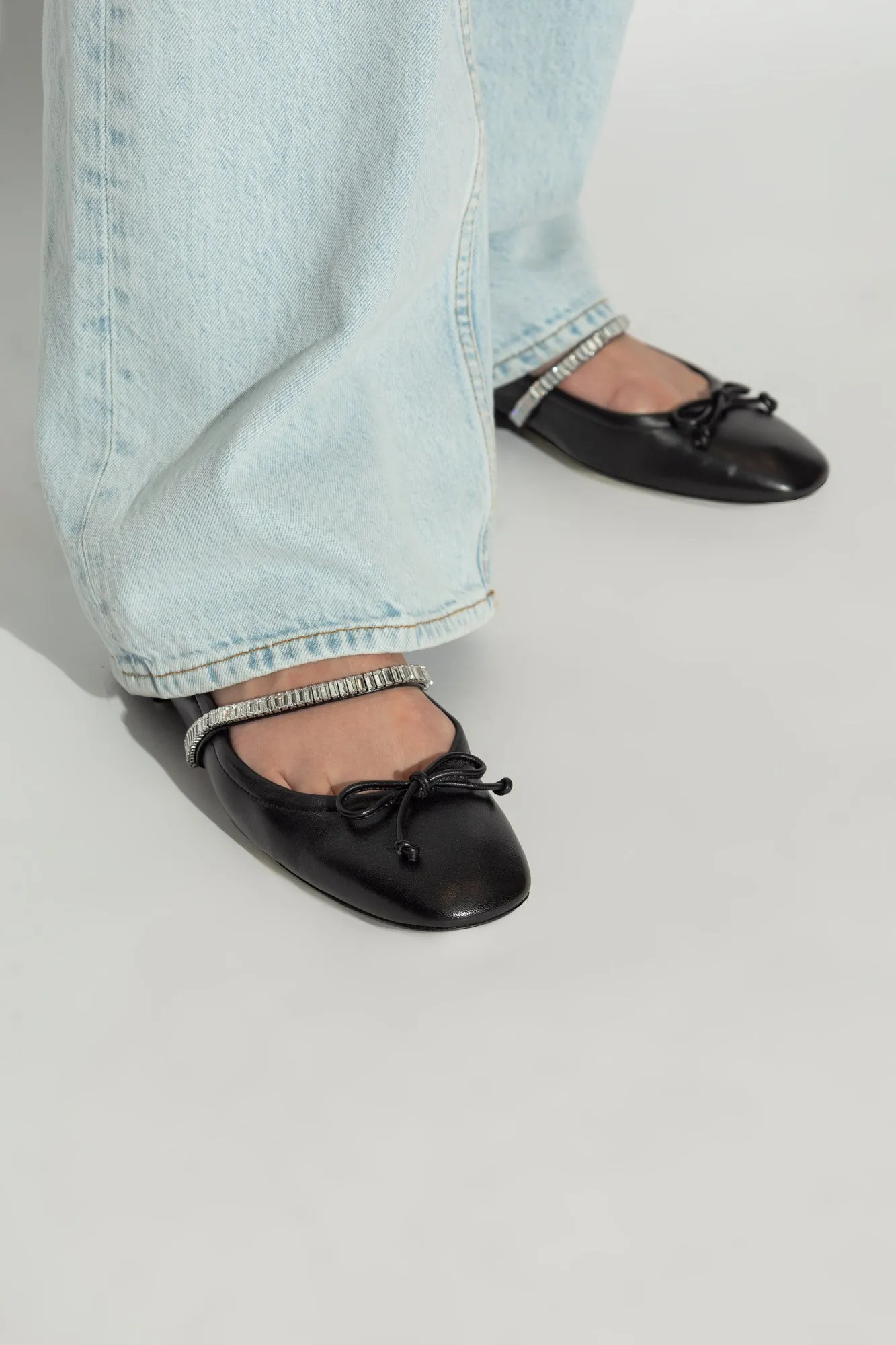 Stuart Weitzman Leather Ballet Flats `stefanie`