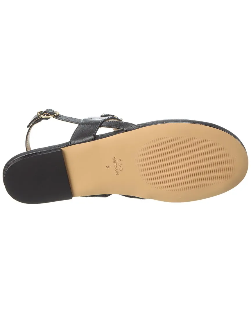 Stuart Weitzman Perla T-Strap Leather Sandal