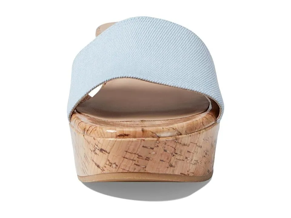 Stuart Weitzman Summer Wedge Sandal Women's 10 Blue Degrade Leather Slide KHD894