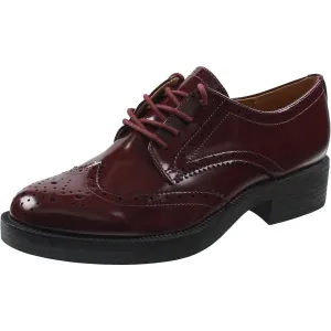 STUDEY Womens Lace-Up Faux Leather Loafers