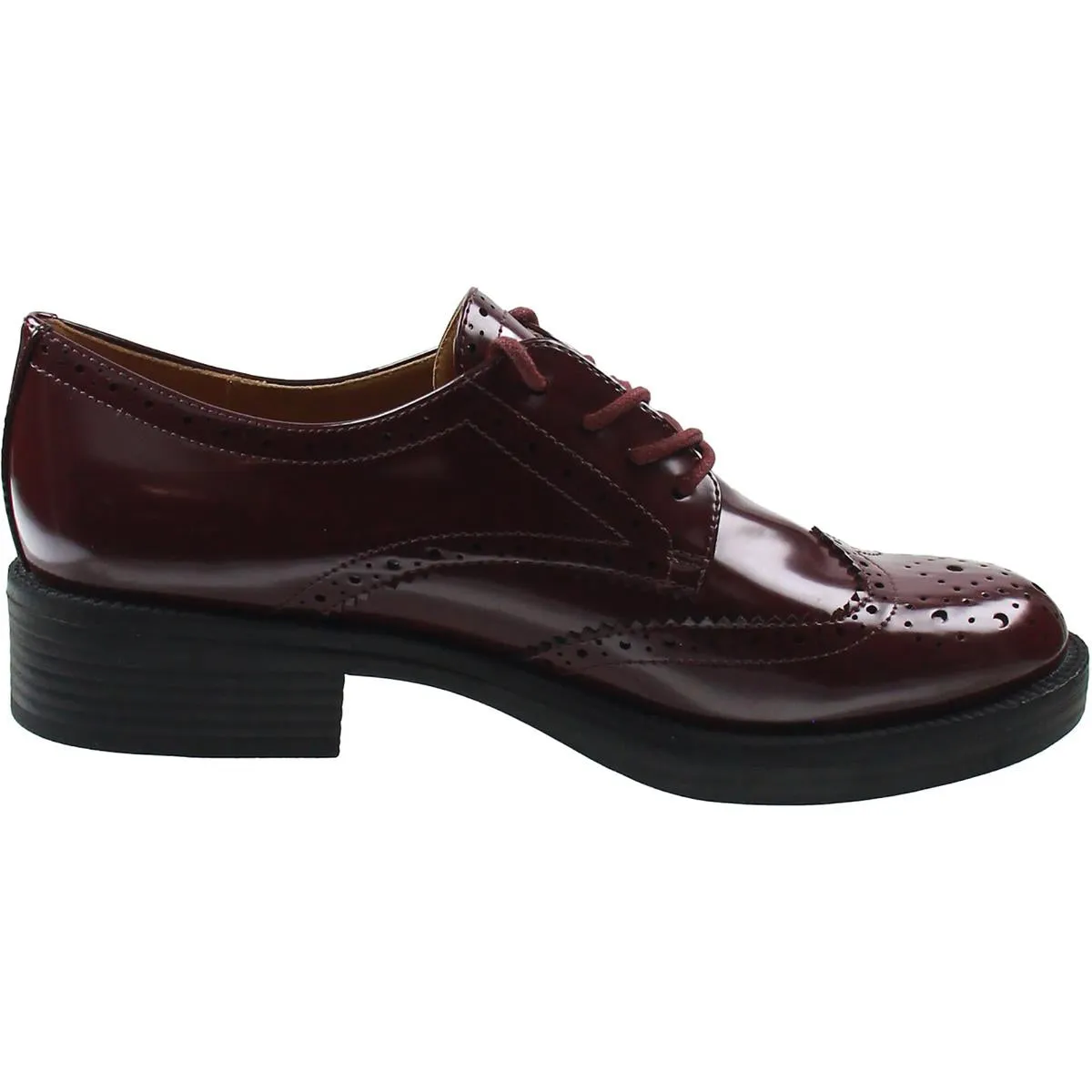STUDEY Womens Lace-Up Faux Leather Loafers