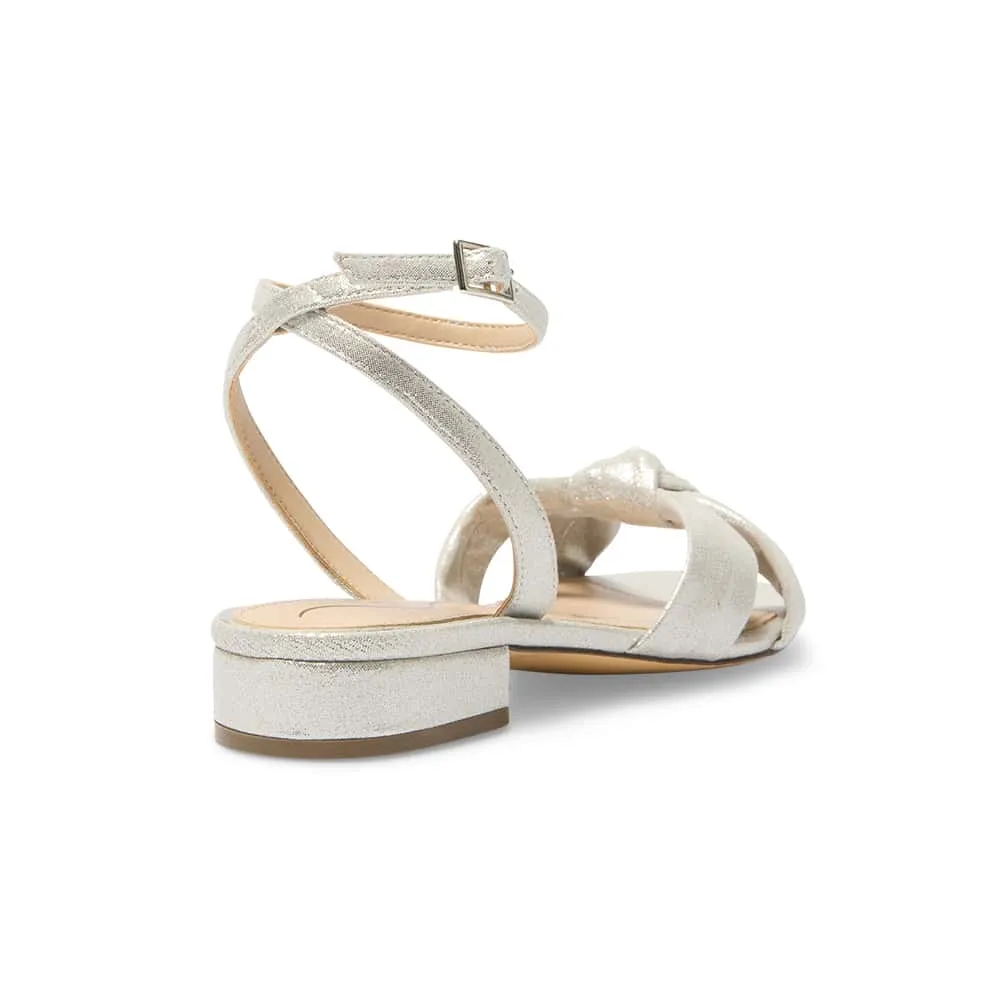 Sulma Heel in Silver Shimmer Suedette