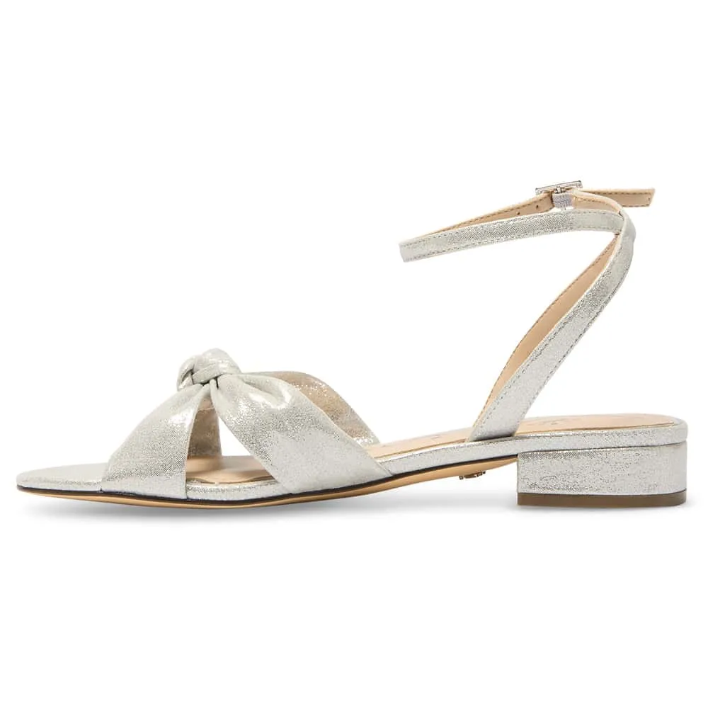 Sulma Heel in Silver Shimmer Suedette