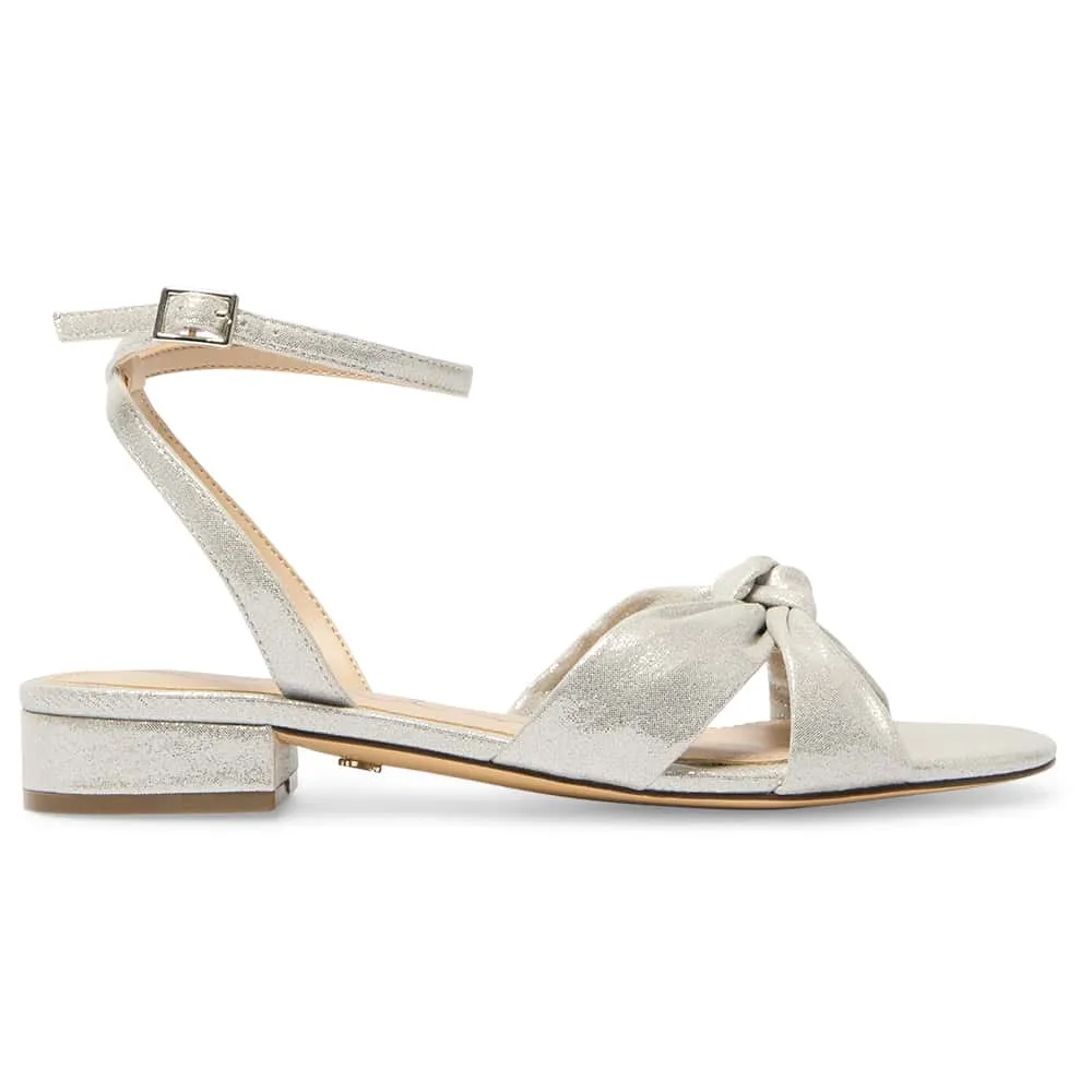 Sulma Heel in Silver Shimmer Suedette