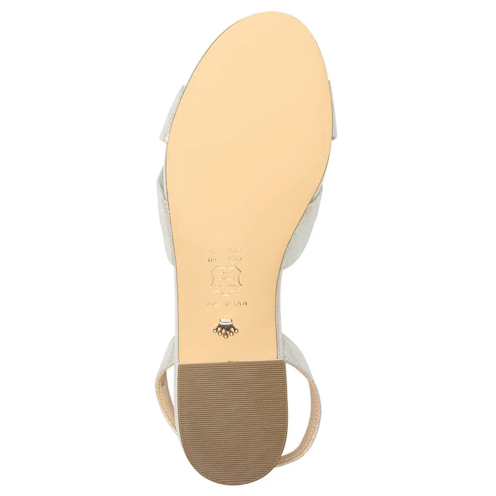 Sulma Heel in Silver Shimmer Suedette