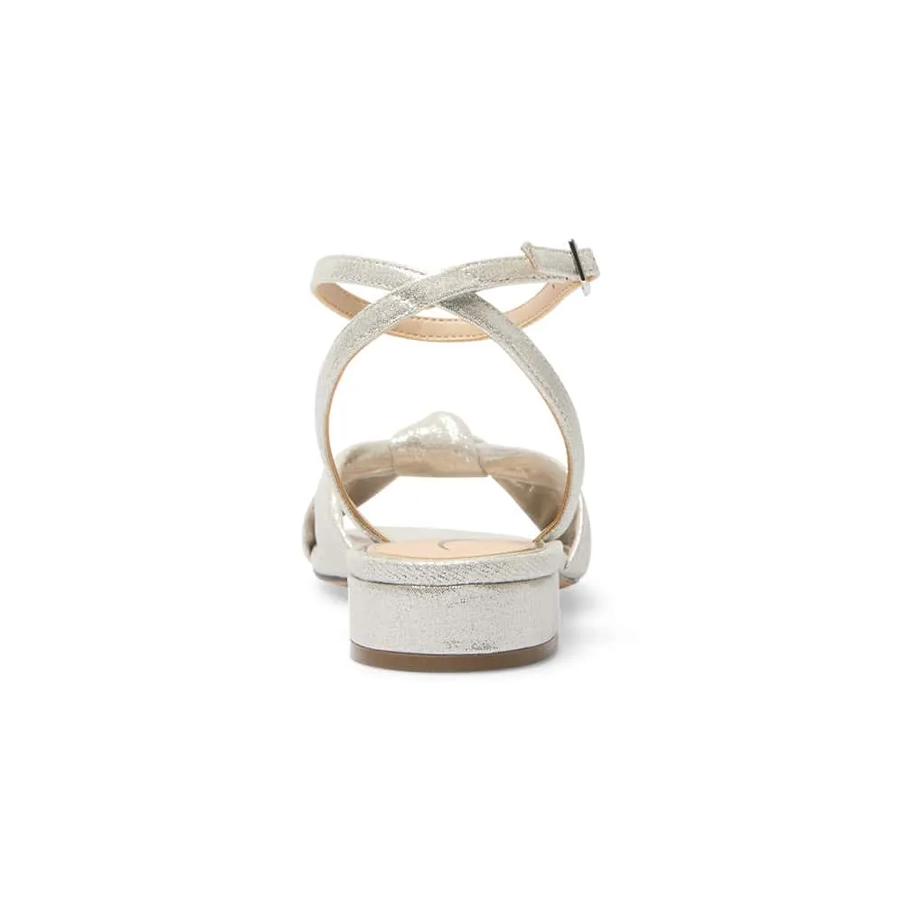 Sulma Heel in Silver Shimmer Suedette
