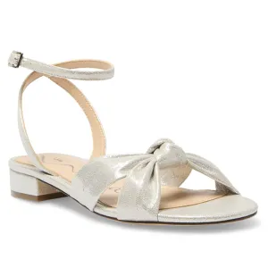 Sulma Heel in Silver Shimmer Suedette