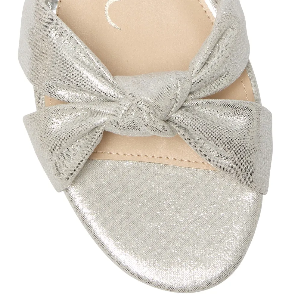 Sulma Heel in Silver Shimmer Suedette