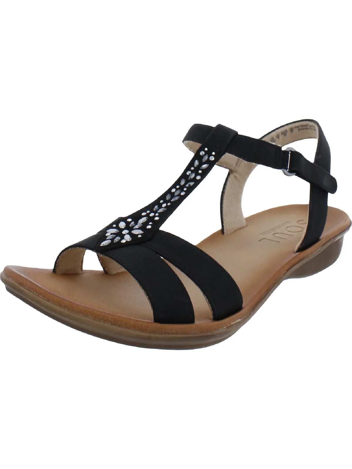 Summer Womens Embellished Ankle Strap T-Strap Sandals