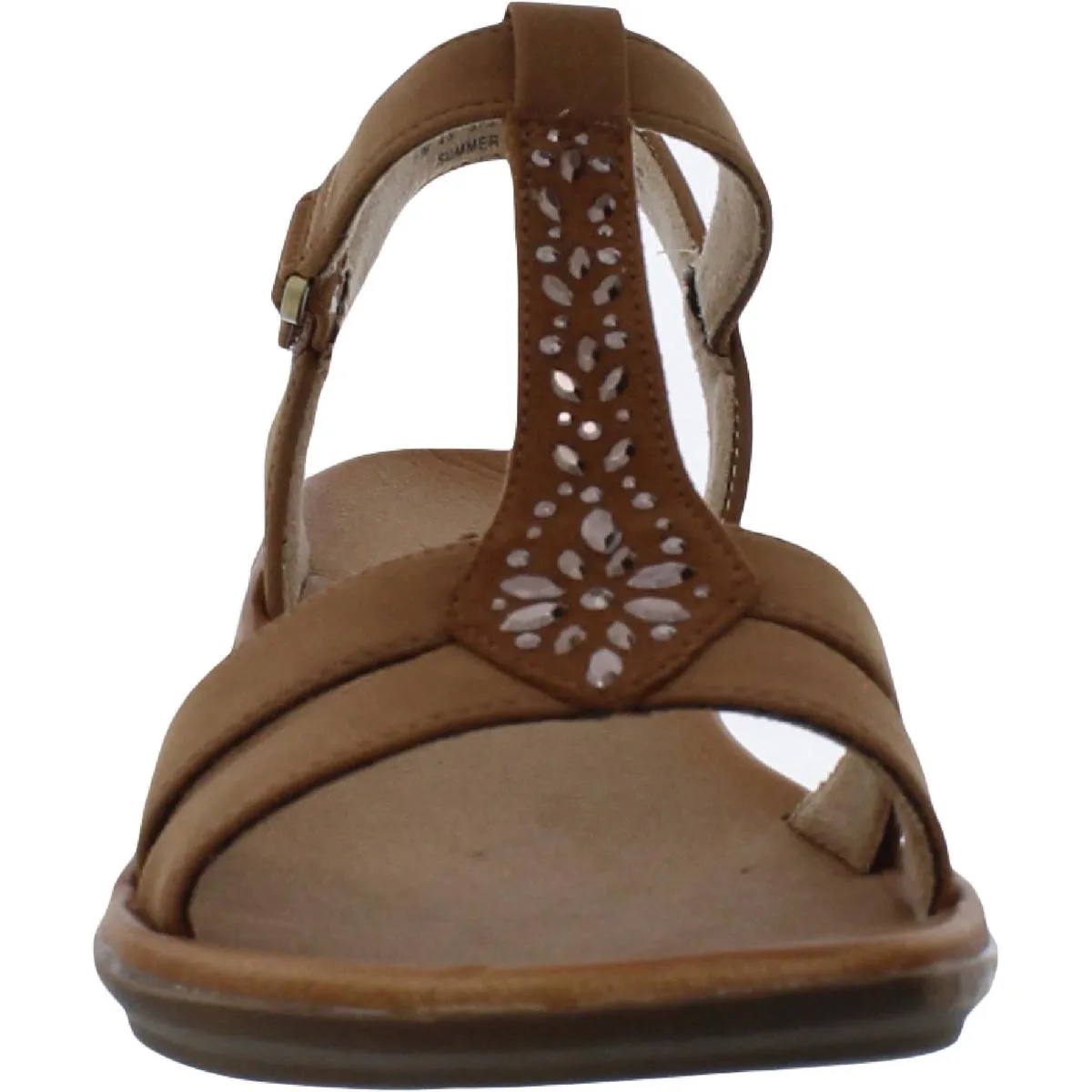 Summer Womens Embellished Ankle Strap T-Strap Sandals